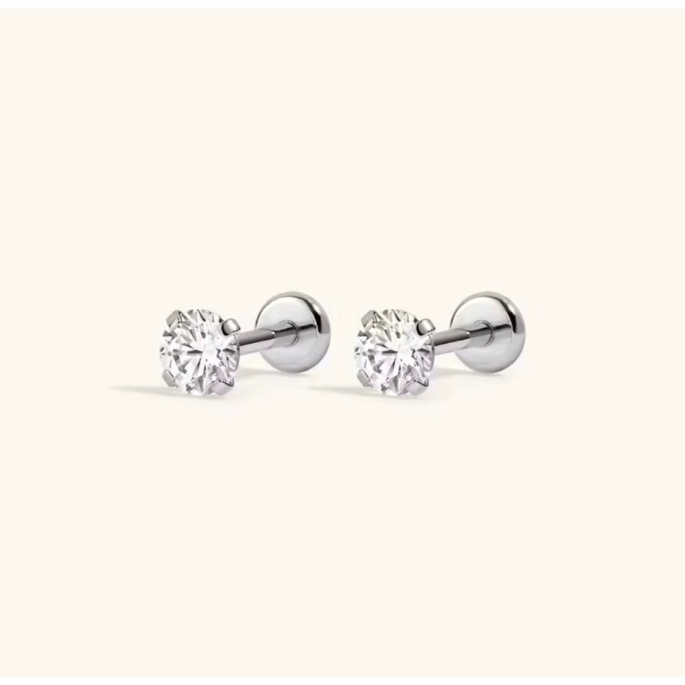 Maison Miru Earring Celestial Crystal Nap Flat Back Studs Titanium 16g  NWT